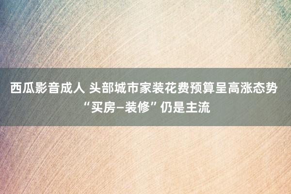 西瓜影音成人 头部城市家装花费预算呈高涨态势 “买房—装修”仍是主流