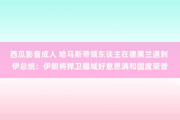 西瓜影音成人 哈马斯带领东谈主在德黑兰遇刺 伊总统：伊朗将捍卫疆域好意思满和国度荣誉