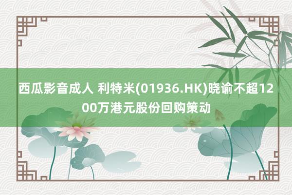 西瓜影音成人 利特米(01936.HK)晓谕不超1200万港元股份回购策动