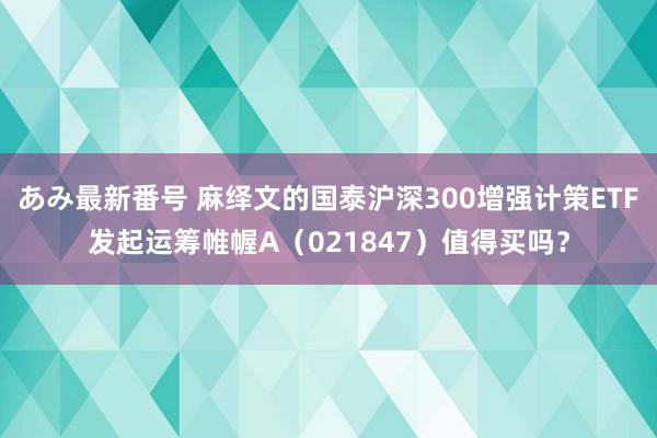 あみ最新番号 麻绎文的国泰沪深300增强计策ETF发起运筹帷幄A（021847）值得买吗？