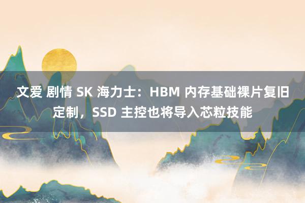 文爱 剧情 SK 海力士：HBM 内存基础裸片复旧定制，SSD 主控也将导入芯粒技能