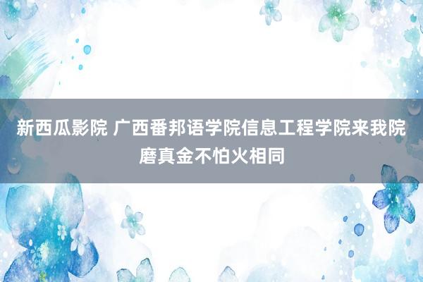 新西瓜影院 广西番邦语学院信息工程学院来我院磨真金不怕火相同