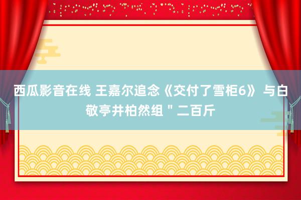 西瓜影音在线 王嘉尔追念《交付了雪柜6》 与白敬亭井柏然组＂二百斤